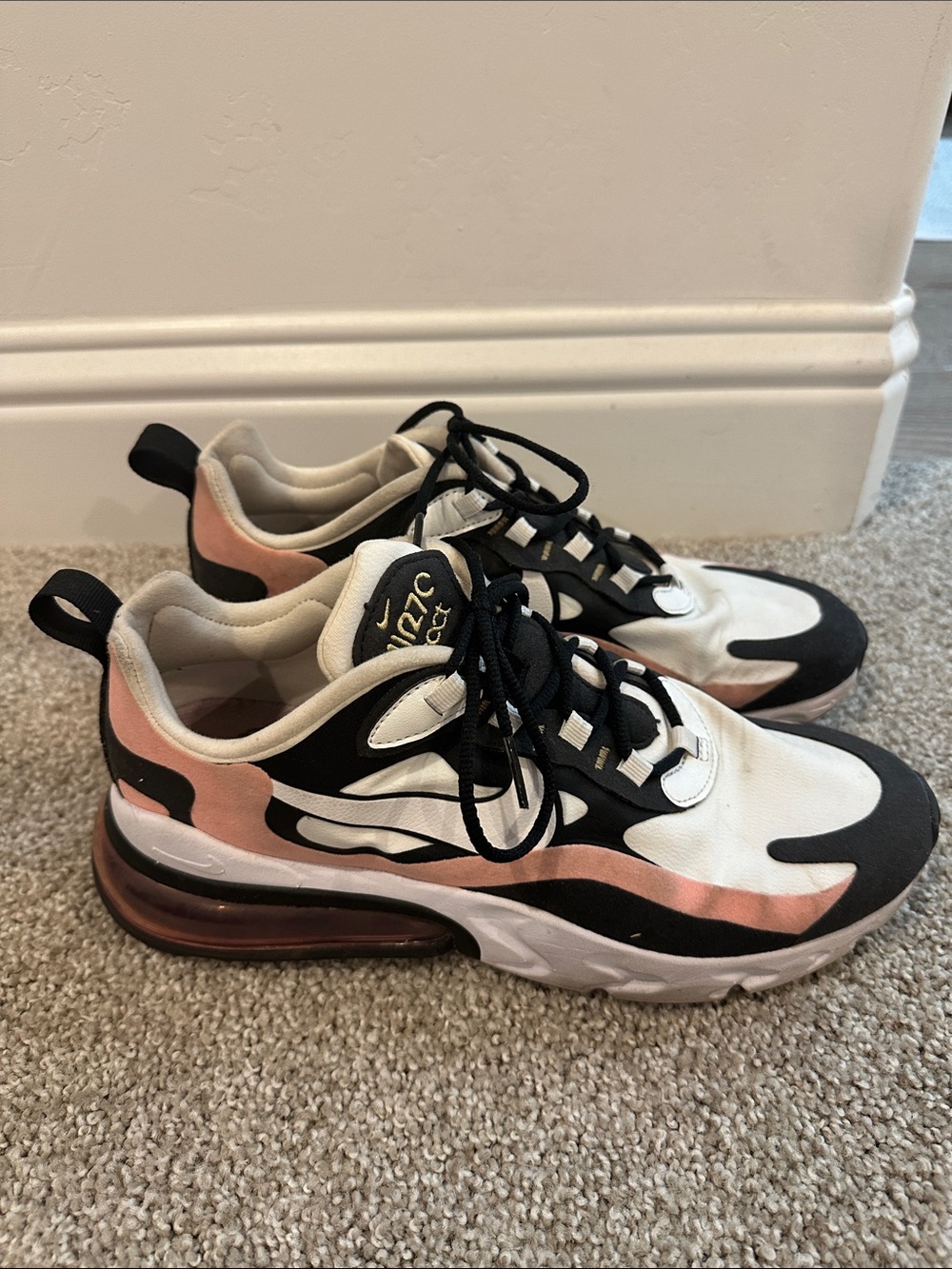 Nike Women’s Air Max-Style Sneakers in White, Black & Pink